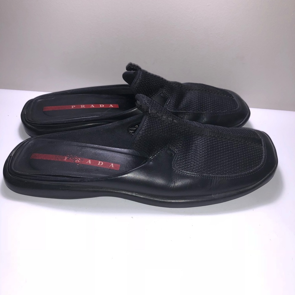 Leather Prada women mule slides on sz.9